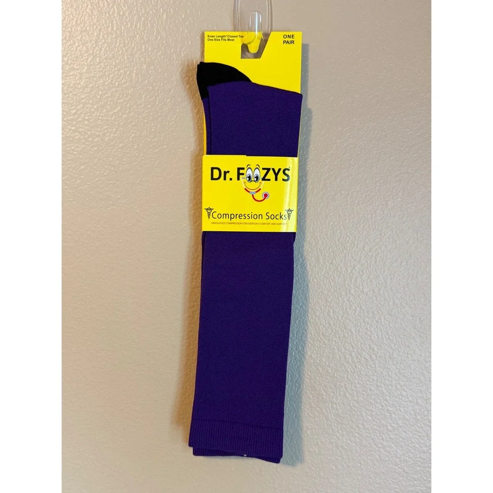 Purple Compression Socks Airline Travel Comfort Sports Knee High Socks Foozys OS